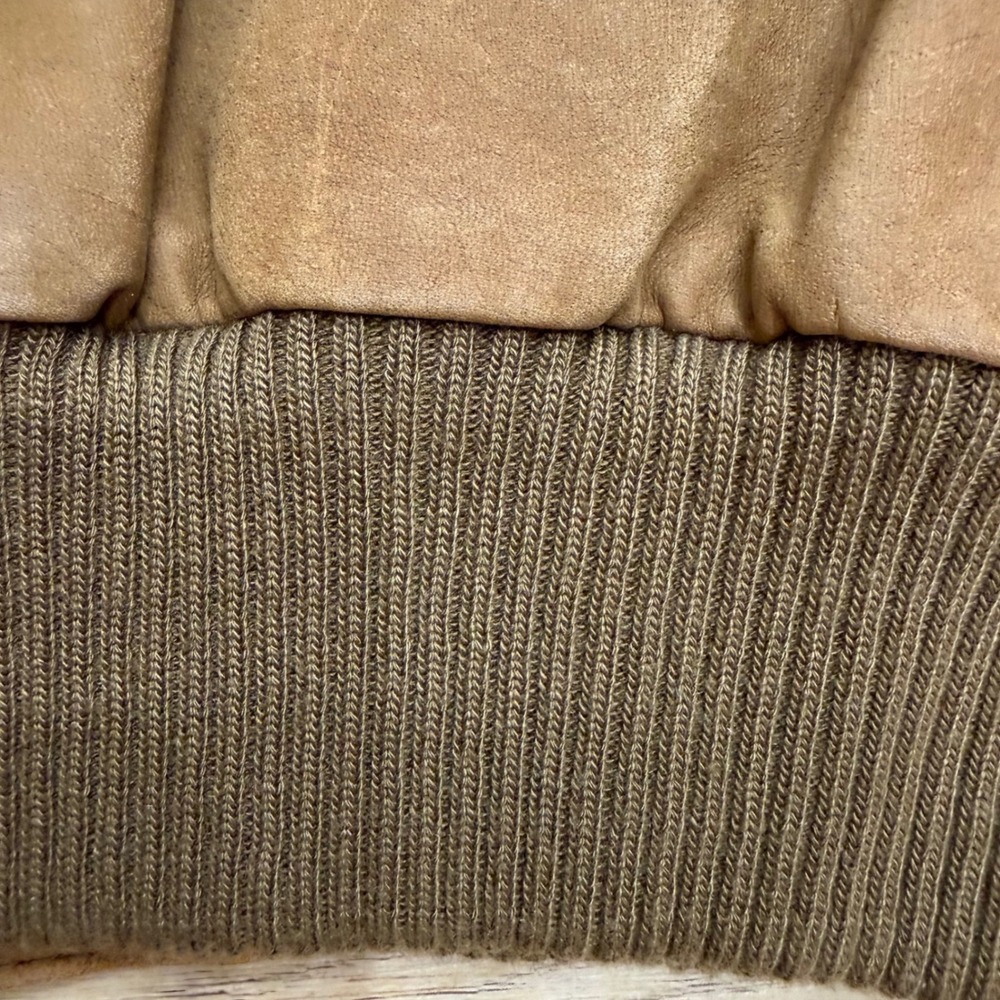 Vintage Fidelity Women's Brown Nubuck Suede Leather Bomber Jacket Distressed Med - Picture 13 of 13